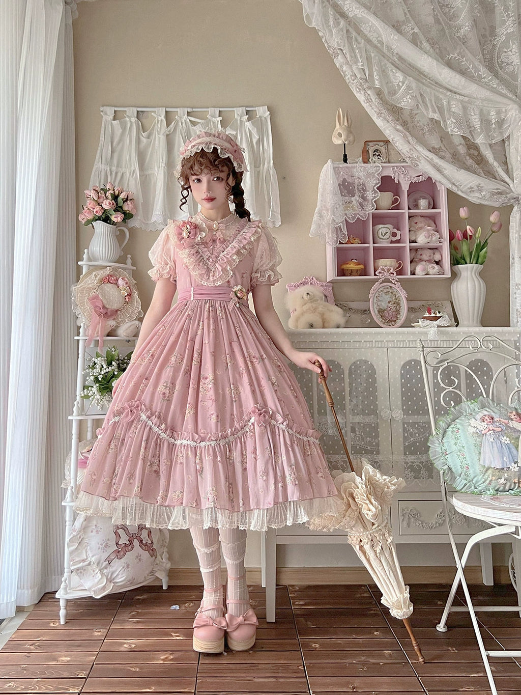 Daydream Rosa Classical rose pattern dress