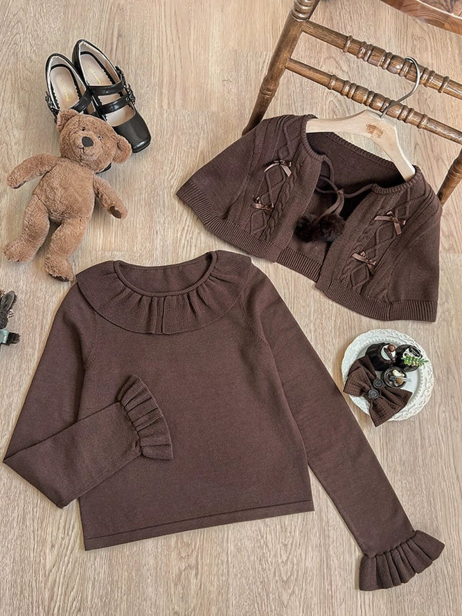 【受注予約7/28まで】Chocolate Mint Day ケープ付ニット