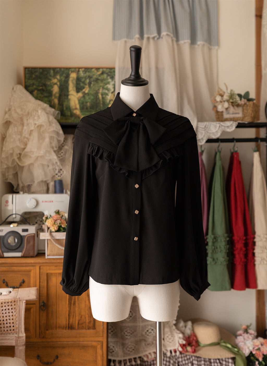 [Pre-order] Forest Basket 4.0 Ribbon Tie Blouse [20% off when purchased together]