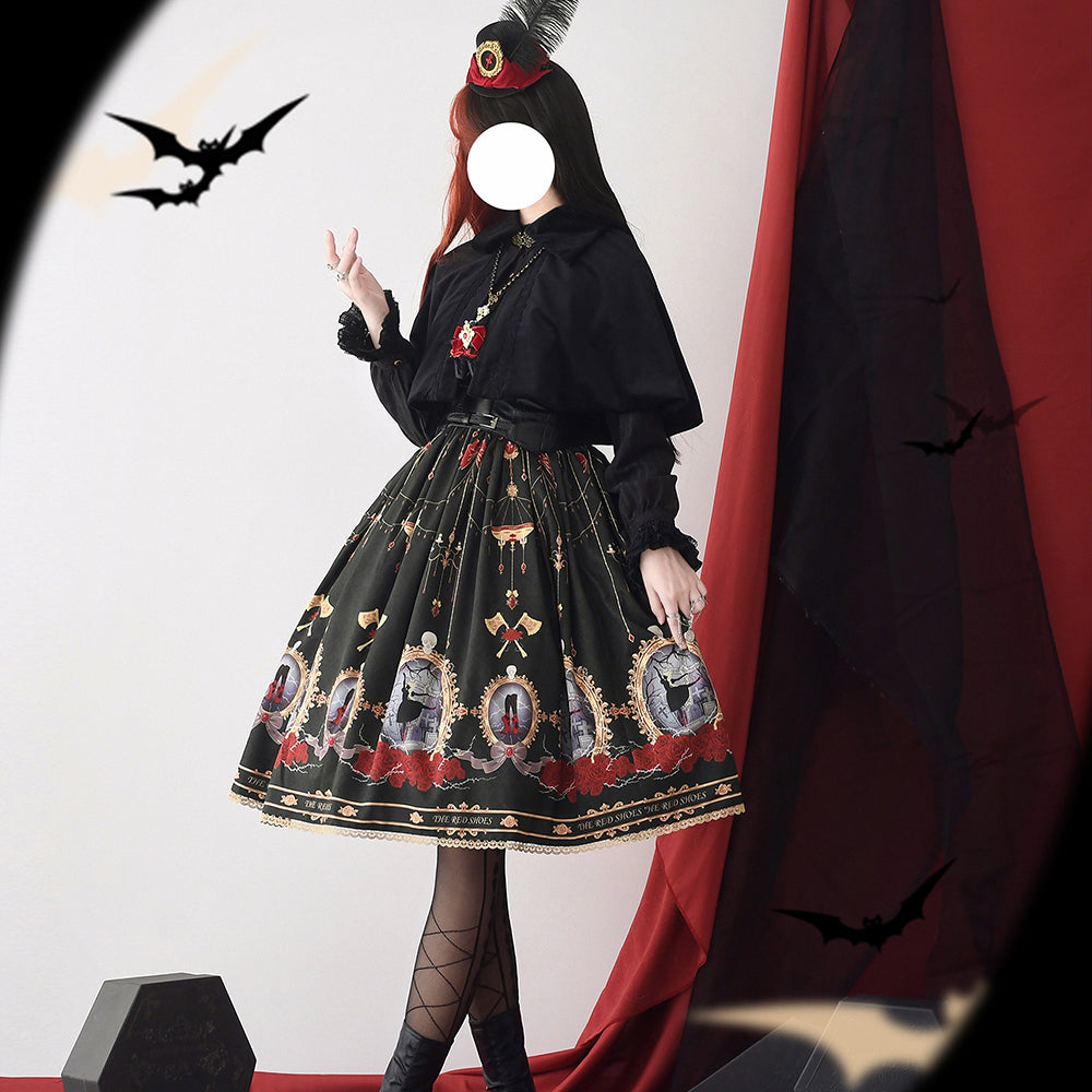 The Red Shoes Gothic Lolita Black Blouse