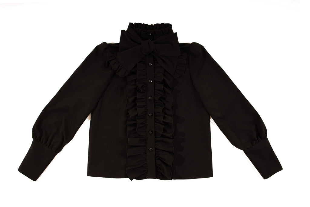 Doll's House Ribbon tie ruffle blouse 5 colors