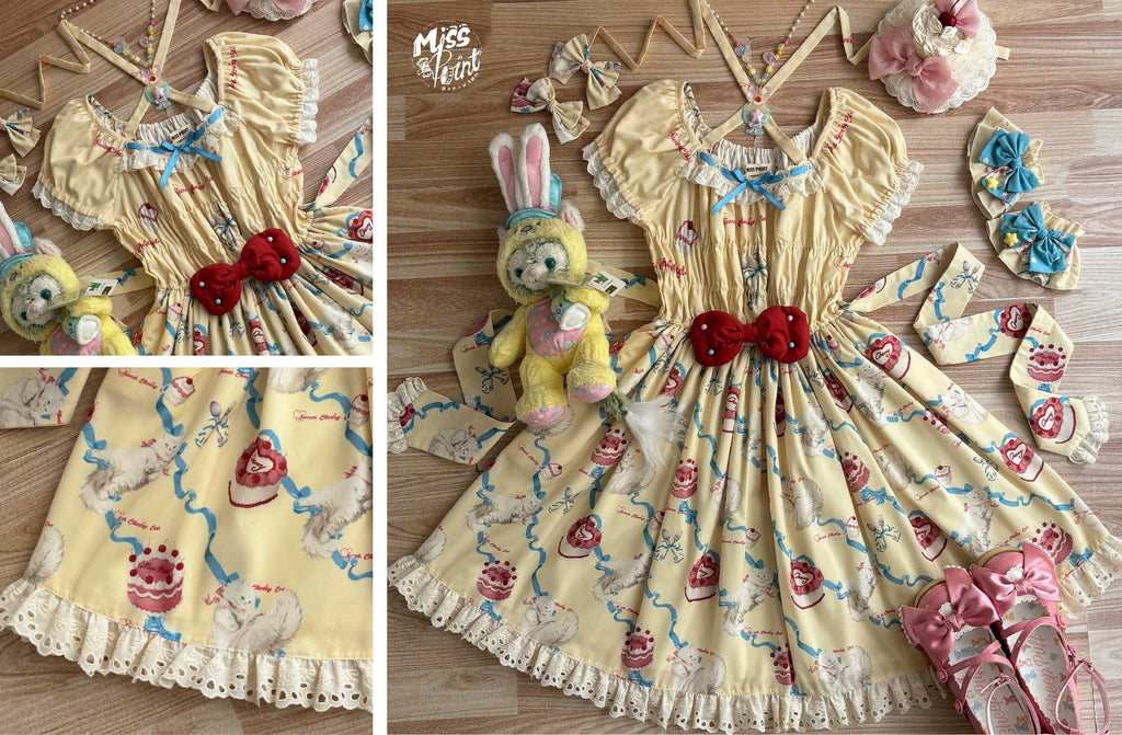 【 予約販売】Sweet Cherry Cat ワンピース