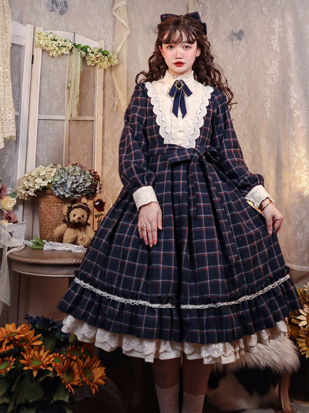 [Pre-order] British Classical Lolita Warm Check Dress