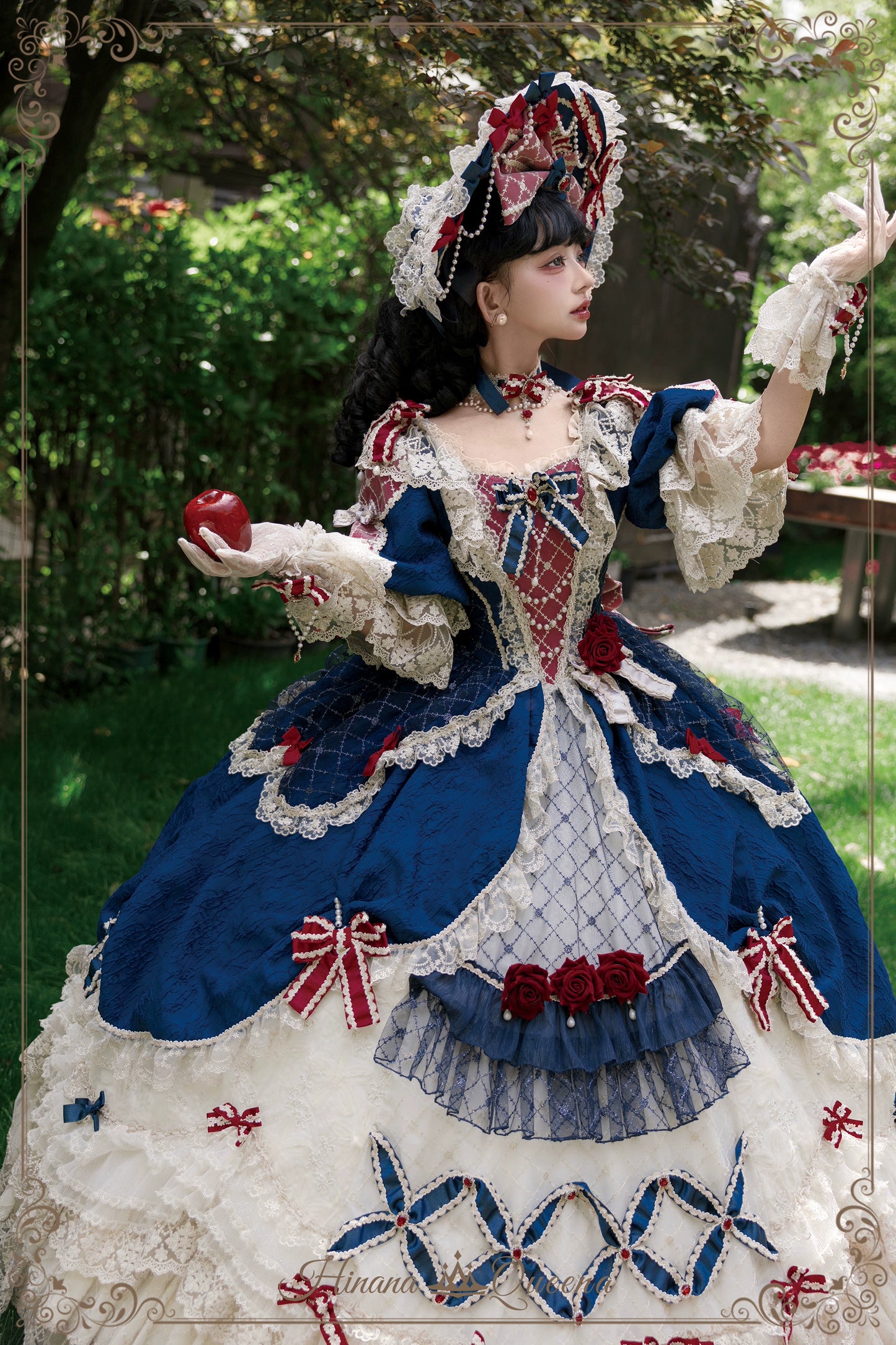 【受注予約6/26まで】Mirror Snow White プリンセスロングドレス・ネイビー