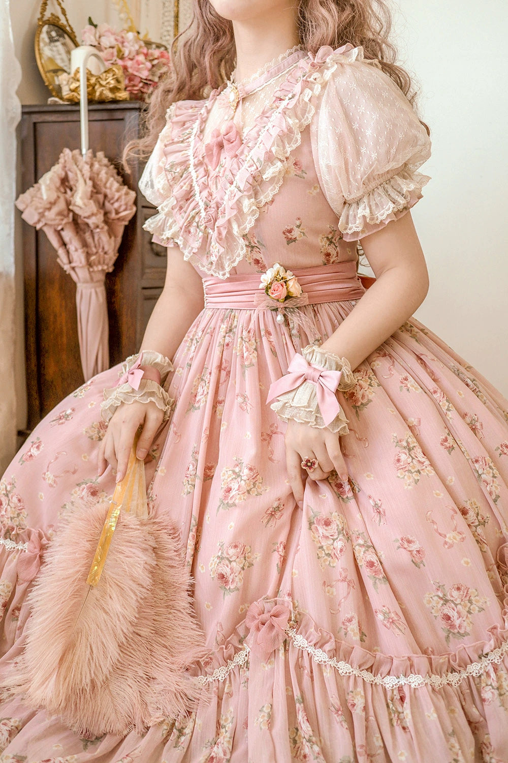 Daydream Rosa Classical rose pattern dress