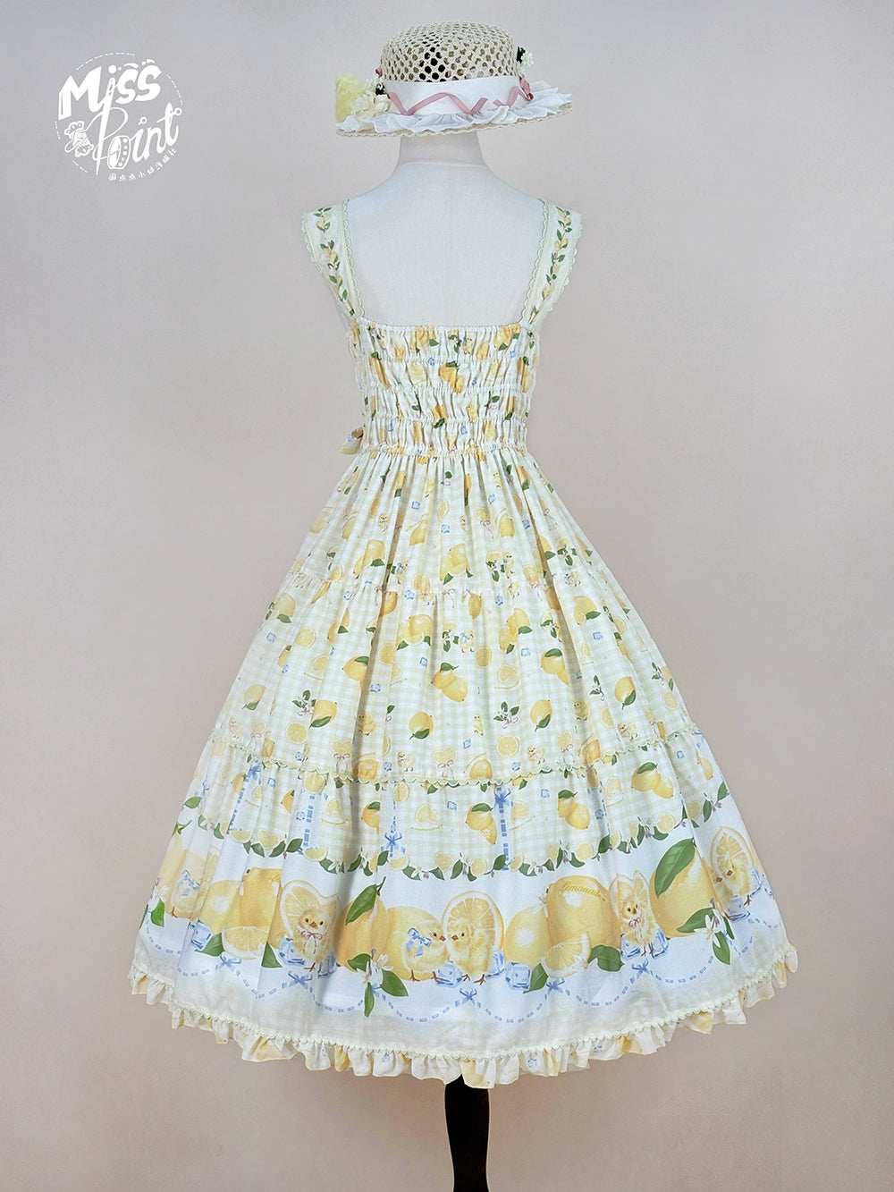 【受注予約5/14まで】Lemon Sweetie プリントジャンパースカート・ロング丈