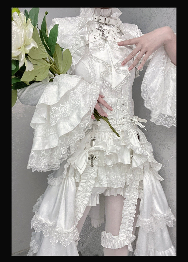 【受注予約7/3まで】Omega White レースとフリルの皇子系セットアップ