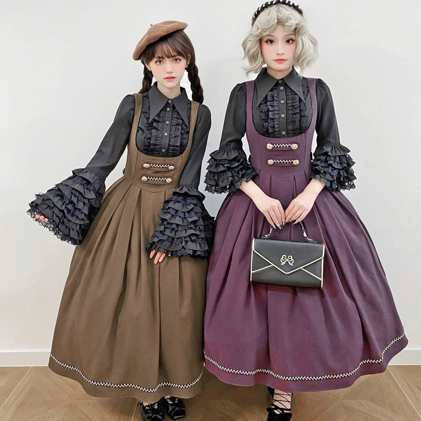 [Pre-orders available until 9/29] Bright Moon Corset Jumper Skirt, Plain Type [Dark Purple]