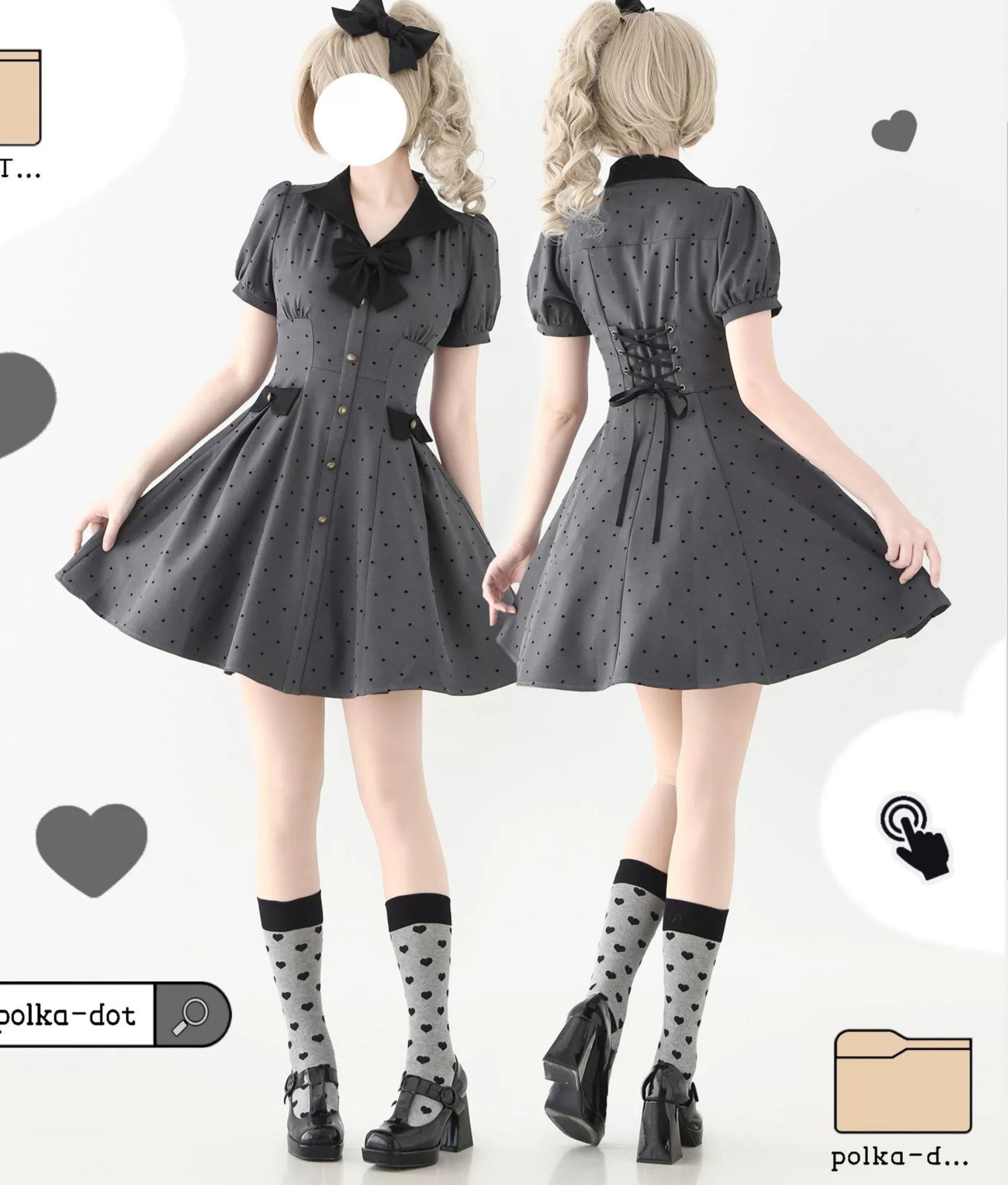 Forest Polka Dot ハートの水玉ワンピース
