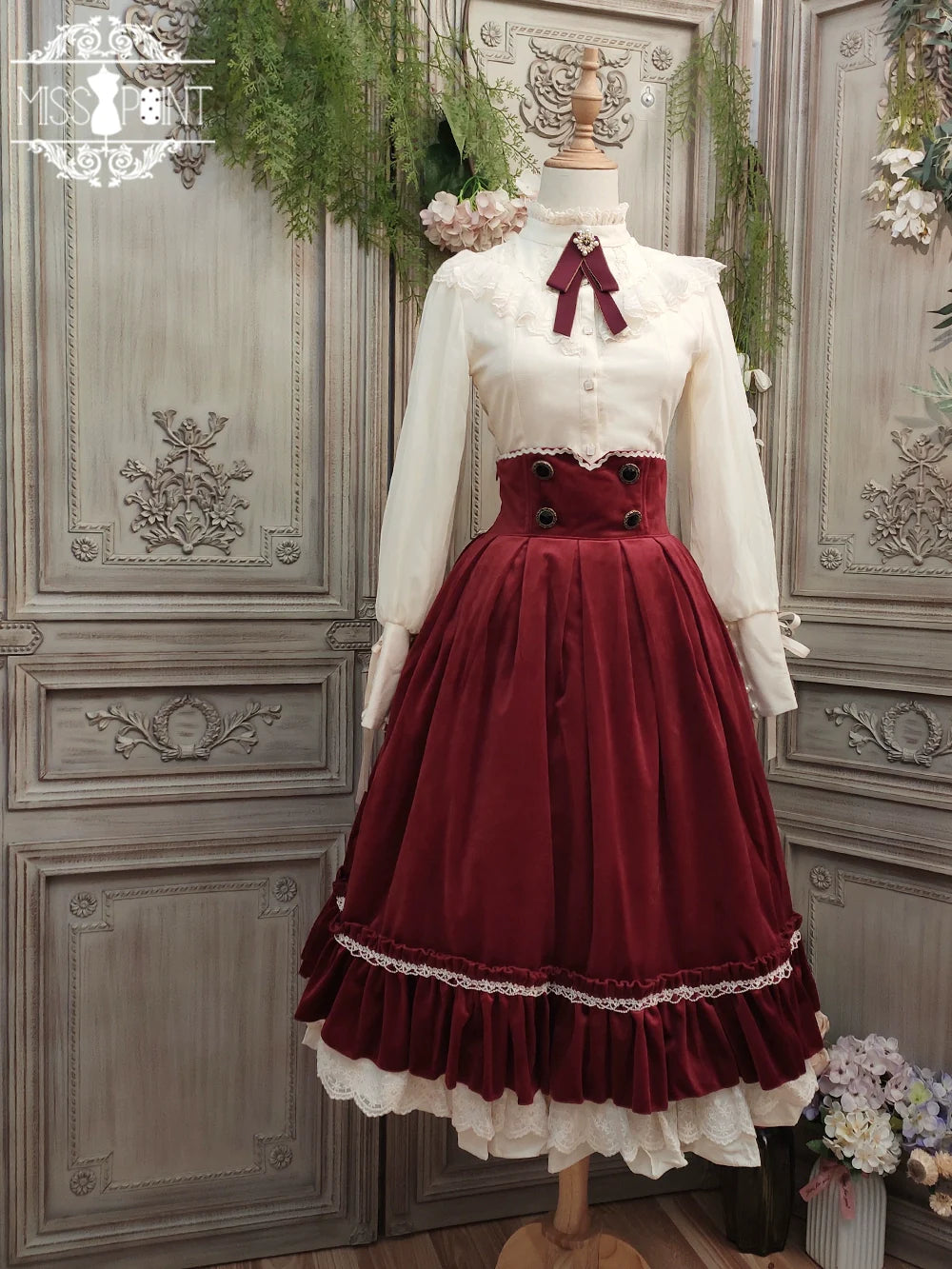 [Pre-order] British Classical Lolita Velvet High Waist Skirt