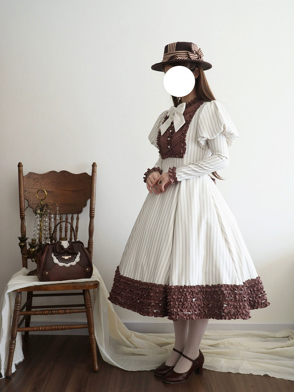 [Pre-orders available until 12/4] Classic Chocolat Stripe Long Dress