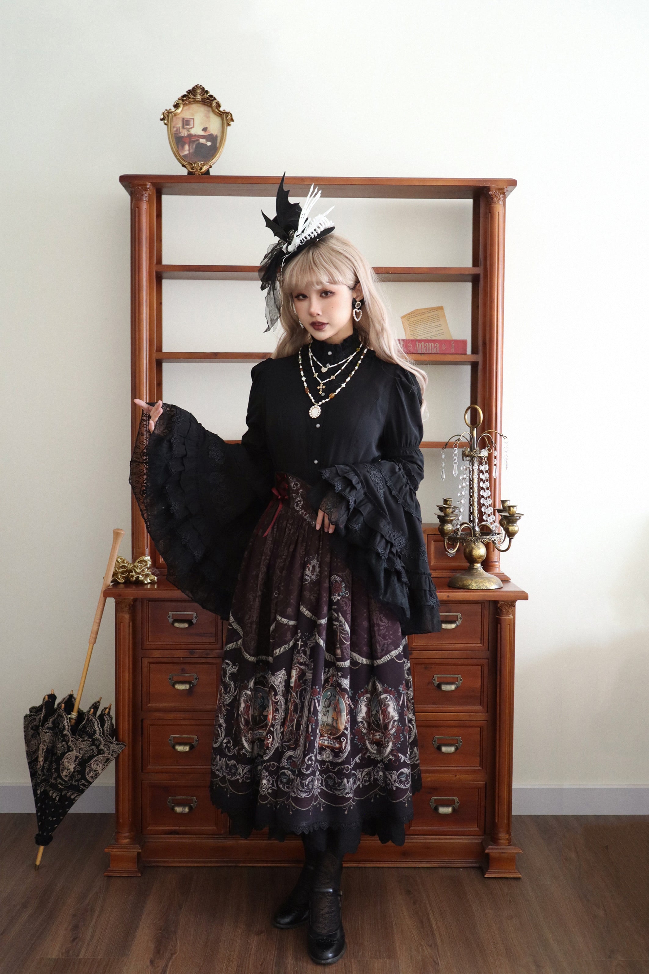 【受注予約4/28まで】Dark Dance ゴスロリスカート・ブラウン