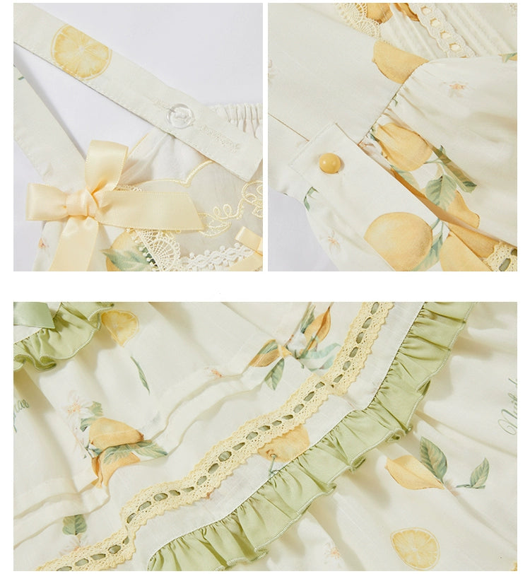 【受注予約7/16まで】Limone Town カントリー風ティアードジャンパースカート