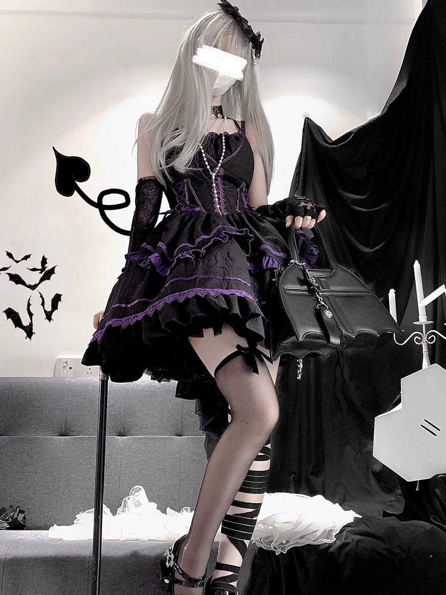 Black Swan Cross Ruffle Jumper Skirt and Bolero