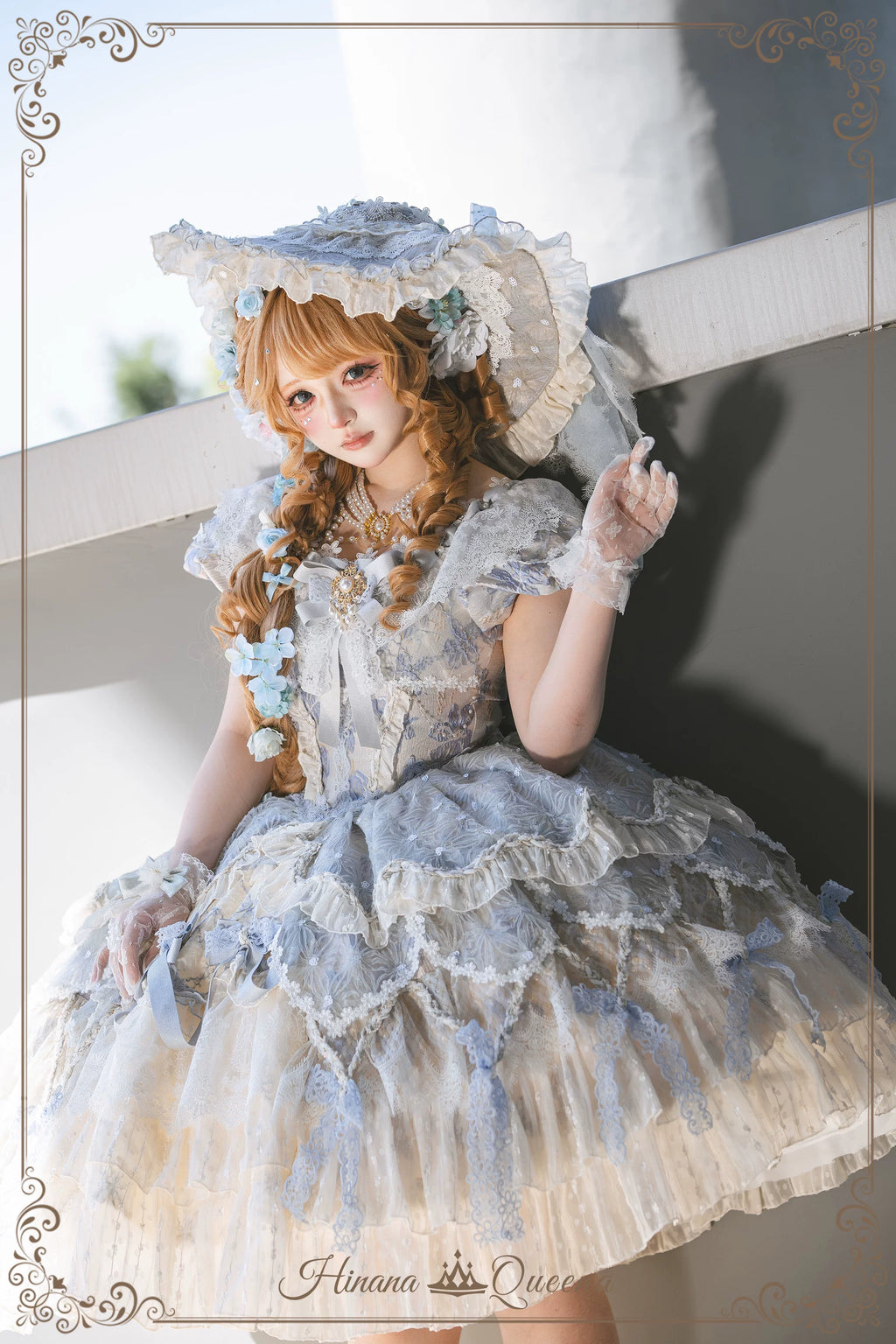 【受注予約9/16まで】Dream Magnifique プリンセスドレス・ショート丈・パステルブルー