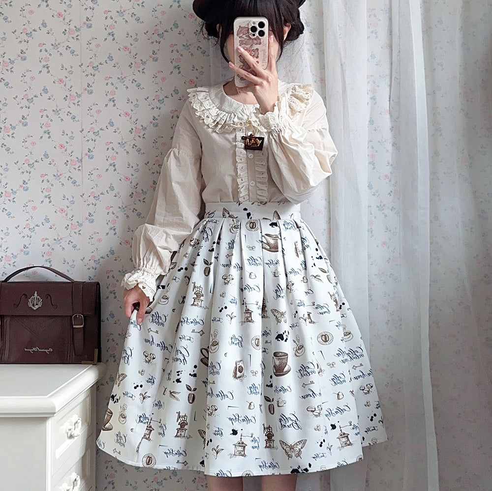 【予約販売】Caramel Latte Sweet レトロガーリーブラウス