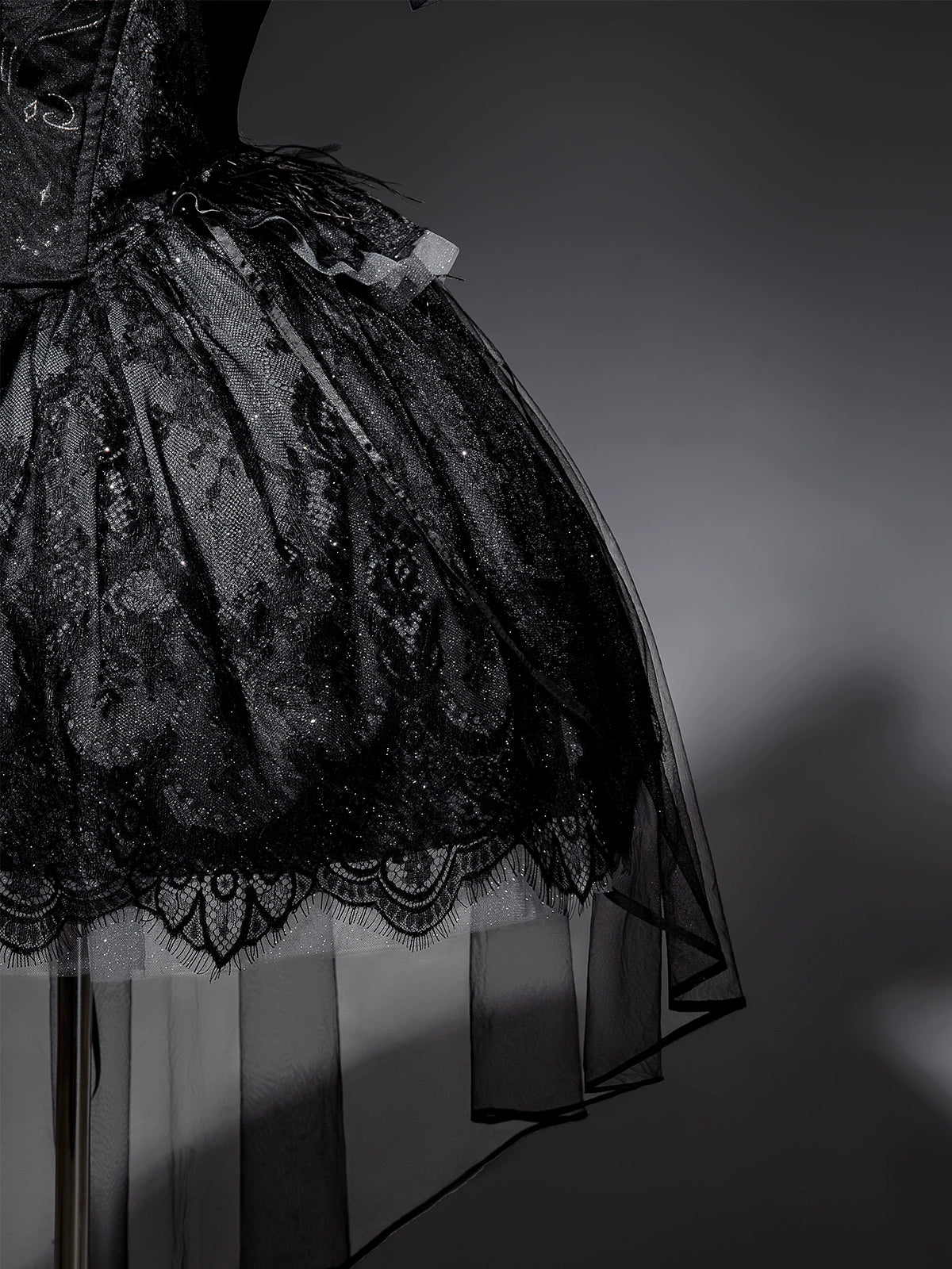 Black Feather 白鳥刺繍ジャンパースカートセット