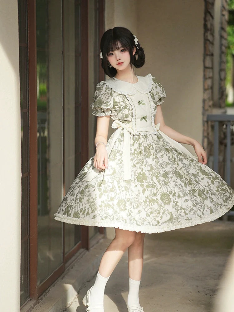 Forest Animals 2way short sleeve dress