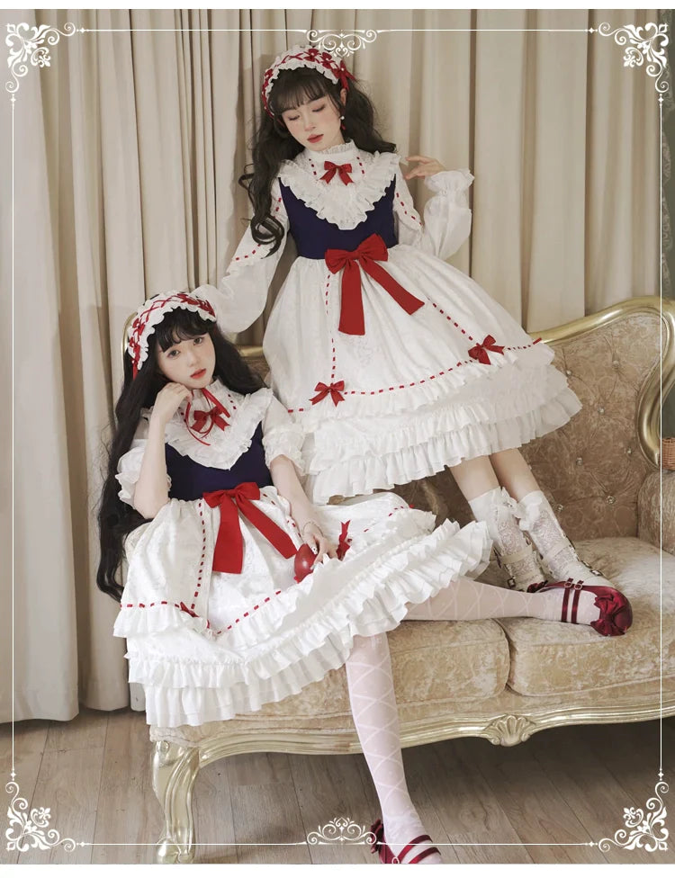 Snow White ３段フリルの半袖ワンピースと長袖ワンピース