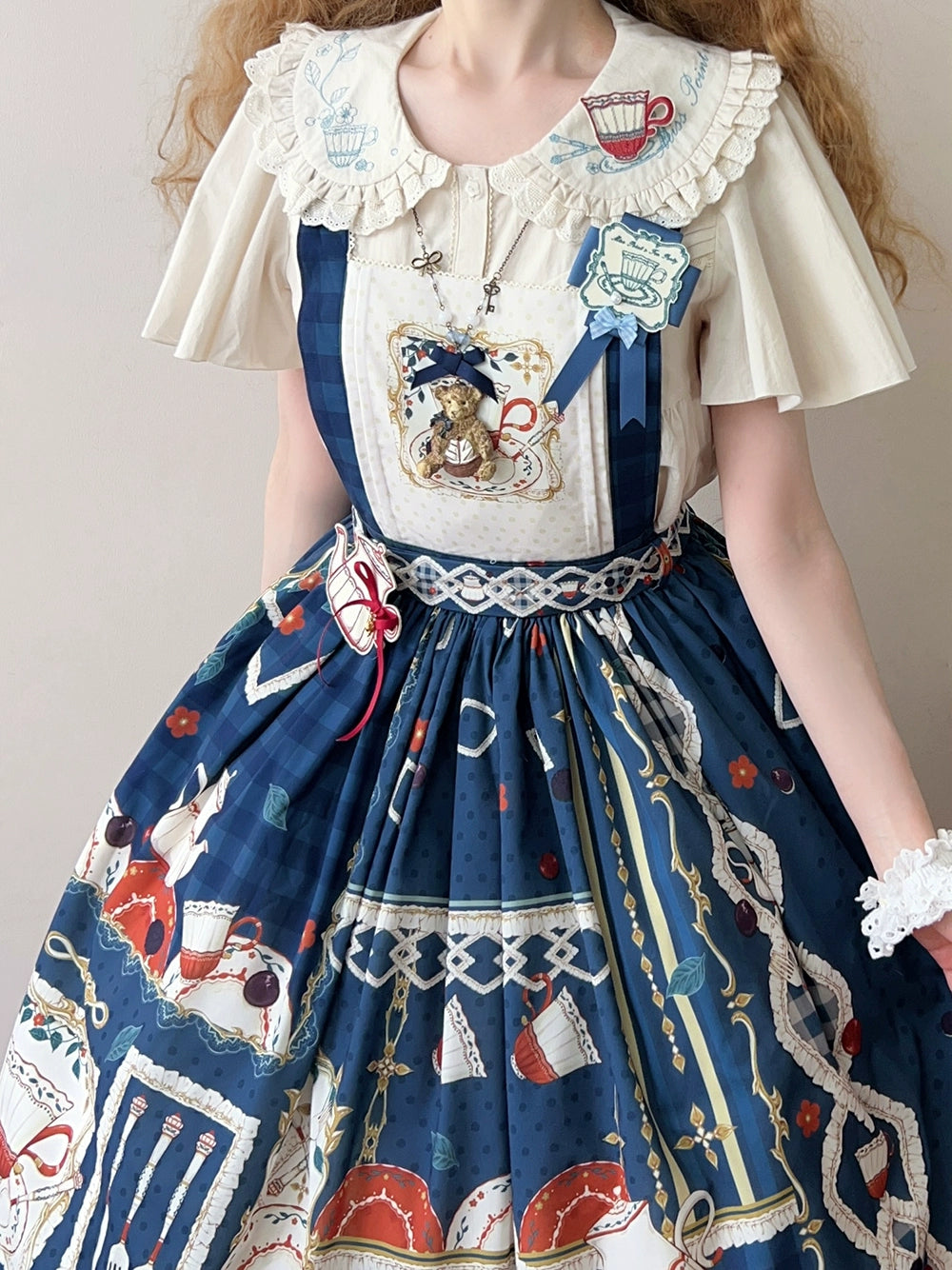 【予約販売】Picnic Tea Party 2wayサロペットスカート