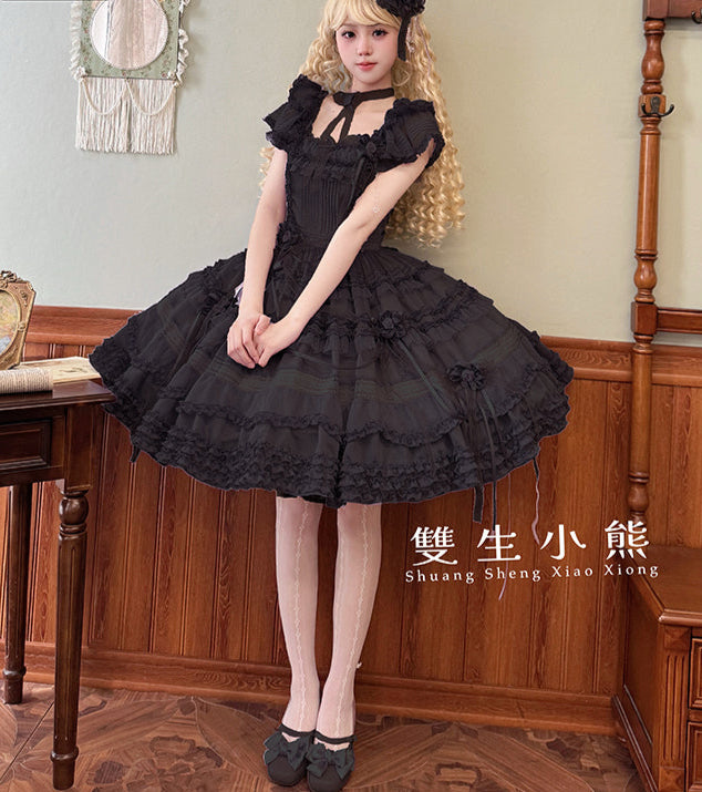 【受注予約4/28まで】Camellia Dream スクエアネックワンピース・ショート丈