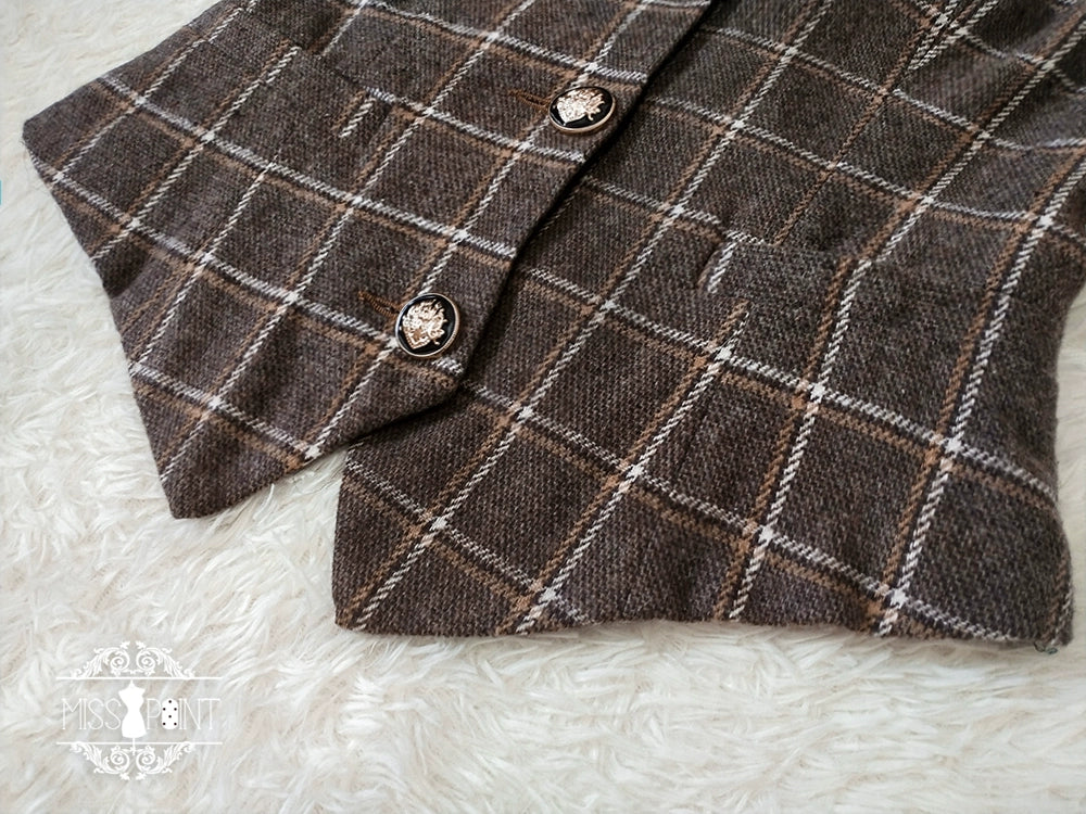 [Pre-order] British Classical Lolita Warm Check Vest