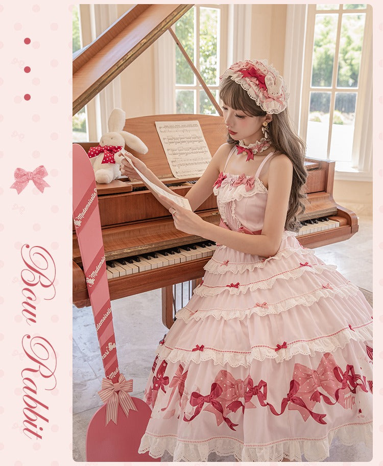 【受注予約6/11まで】Bow Rabbit ティアードジャンパースカート