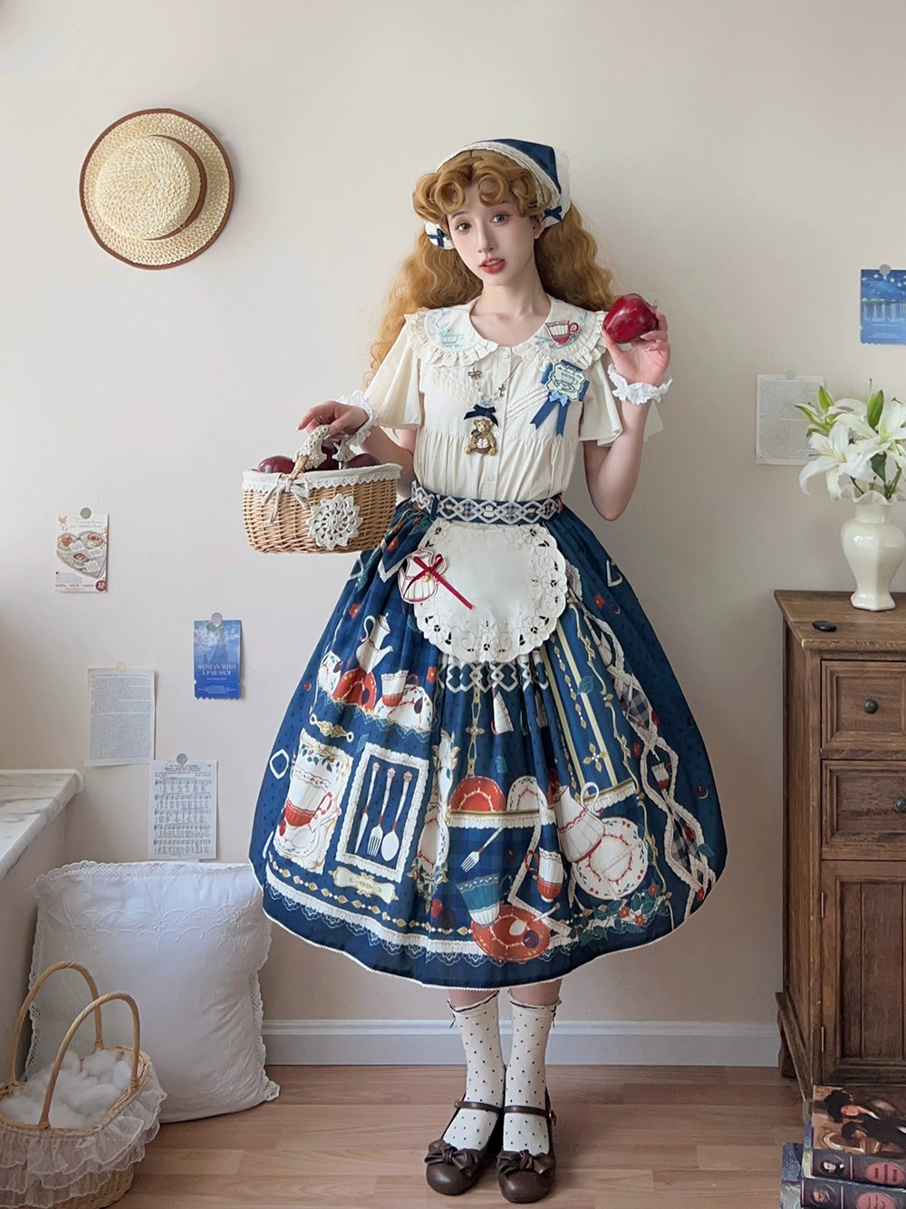 【予約販売】Picnic Tea Party 2wayサロペットスカート