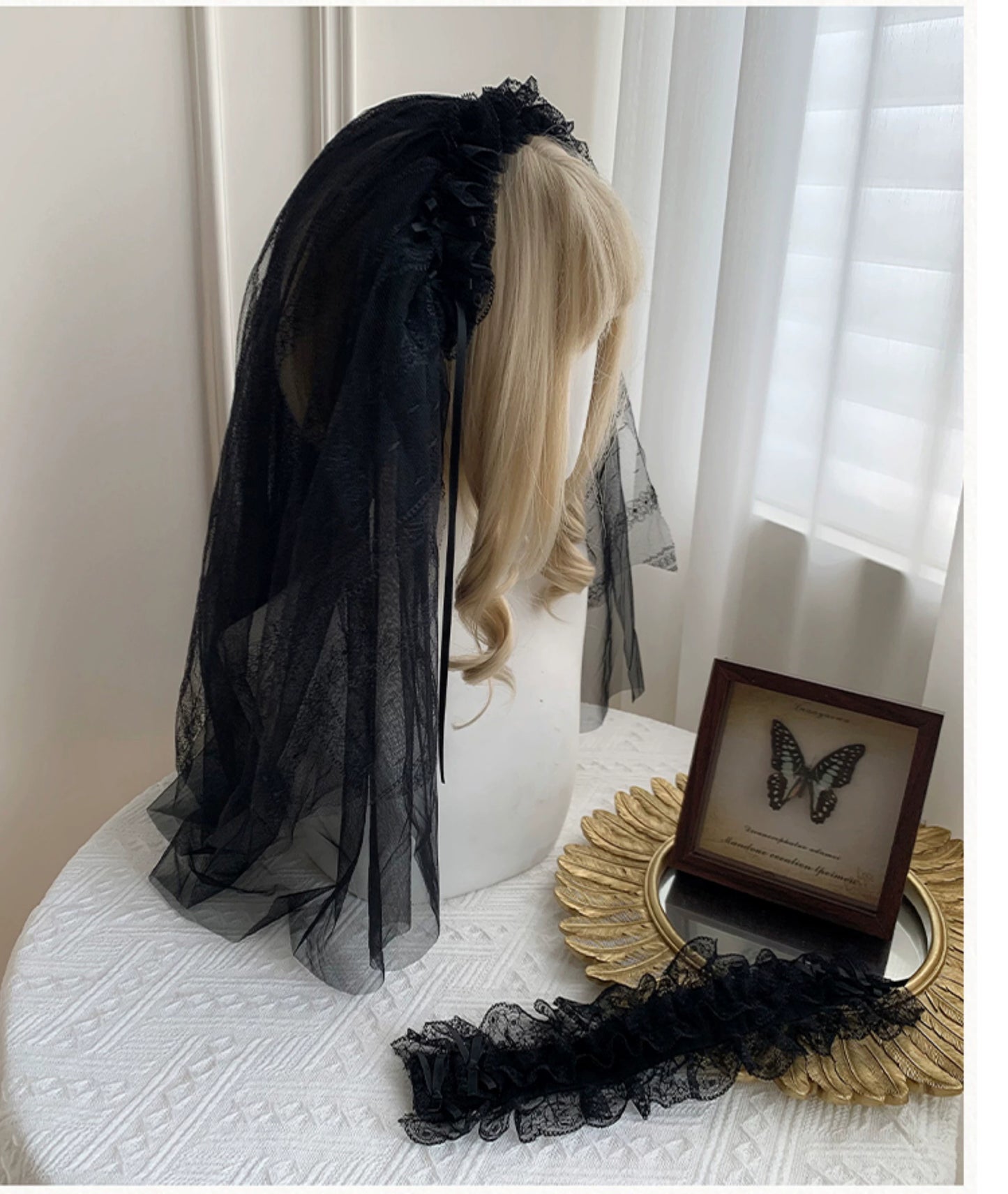 [Only available when purchased together] Dark Fairy head dress, sleeves and other accessories