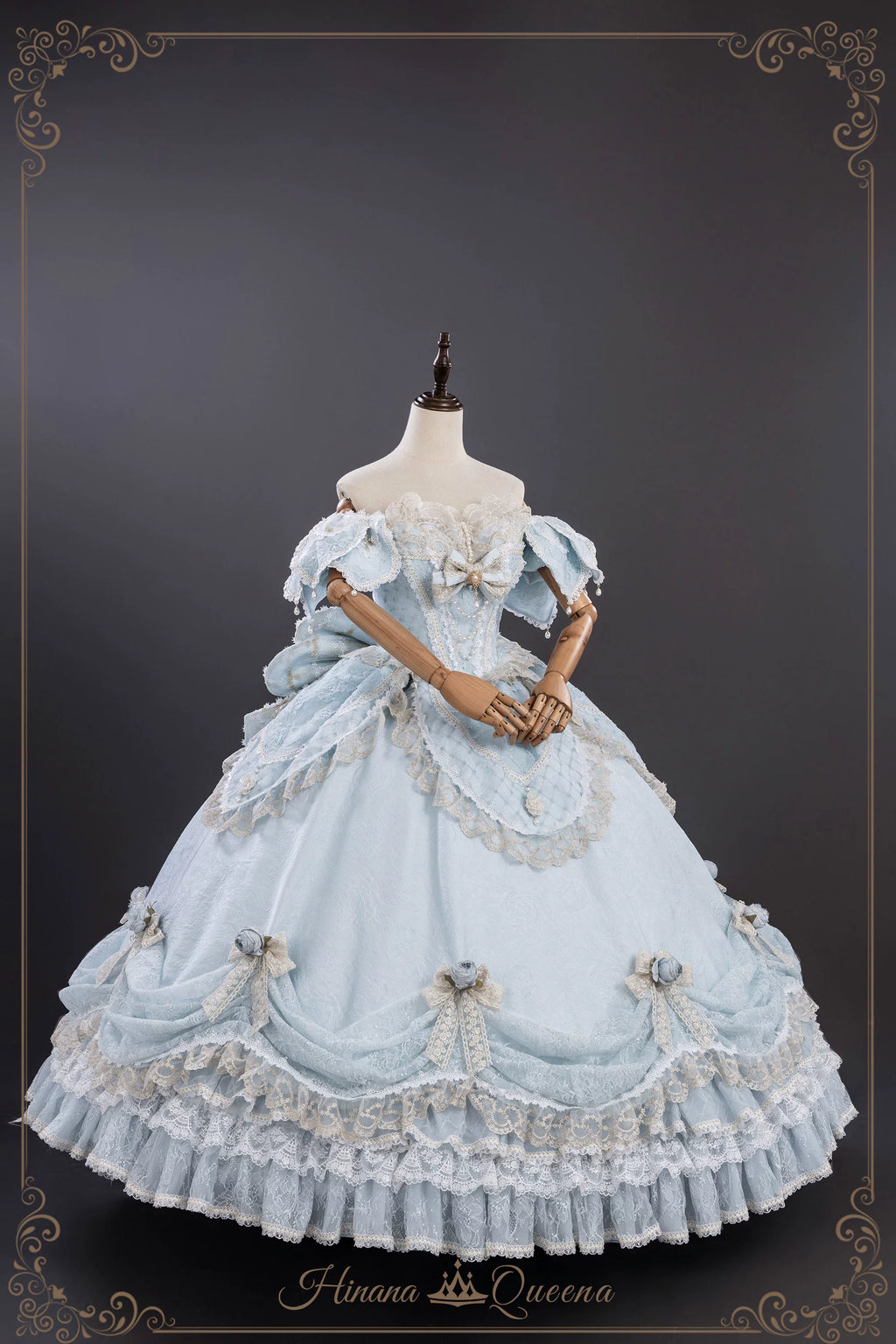【受注予約9/16まで】With Bell プリンセスドレス ロング丈・パステルブルー