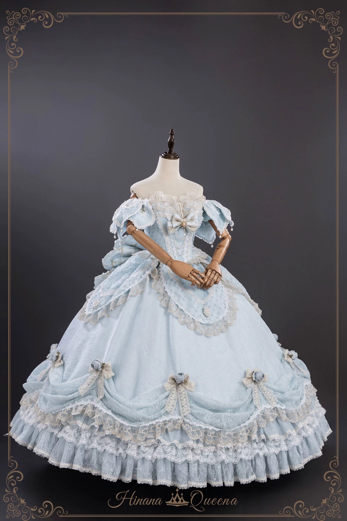【受注予約9/16まで】With Bell プリンセスドレス ロング丈・パステルブルー