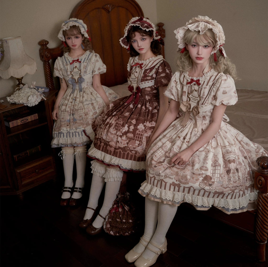 [Pre-orders available until 10/28] Antique Dessert Room Short Sleeve Dress