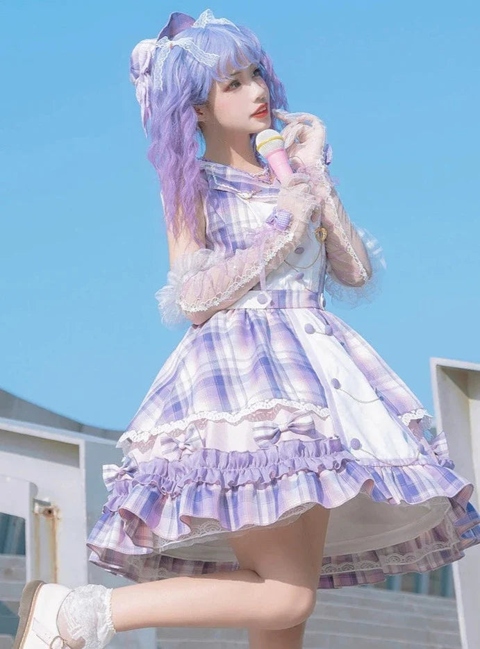 Starry and Radiantスウィートチェックのアイドル風ジャンパースカート