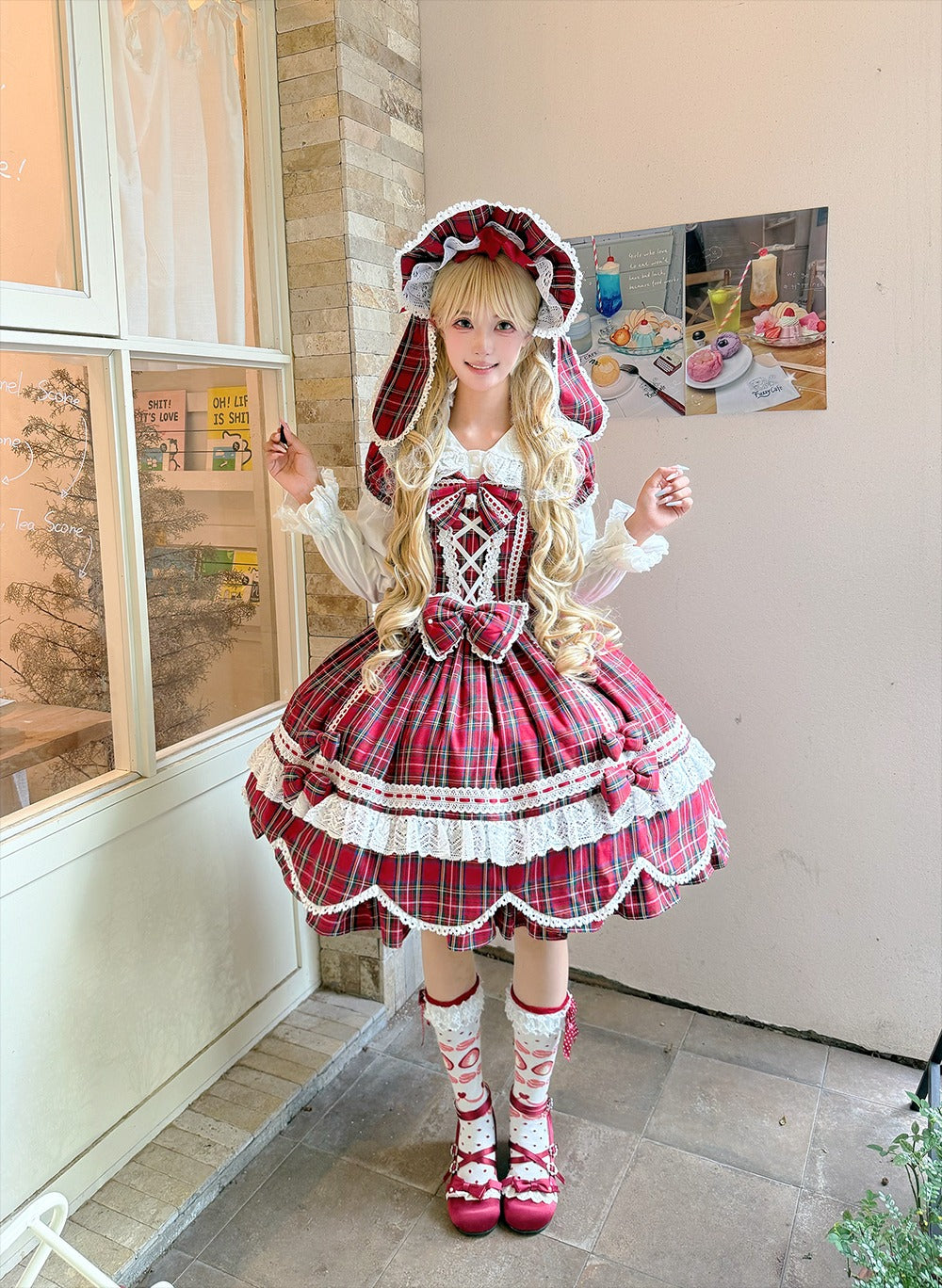 【受注予約10/15まで】Checkered Petal Rabbit リボンワンピース