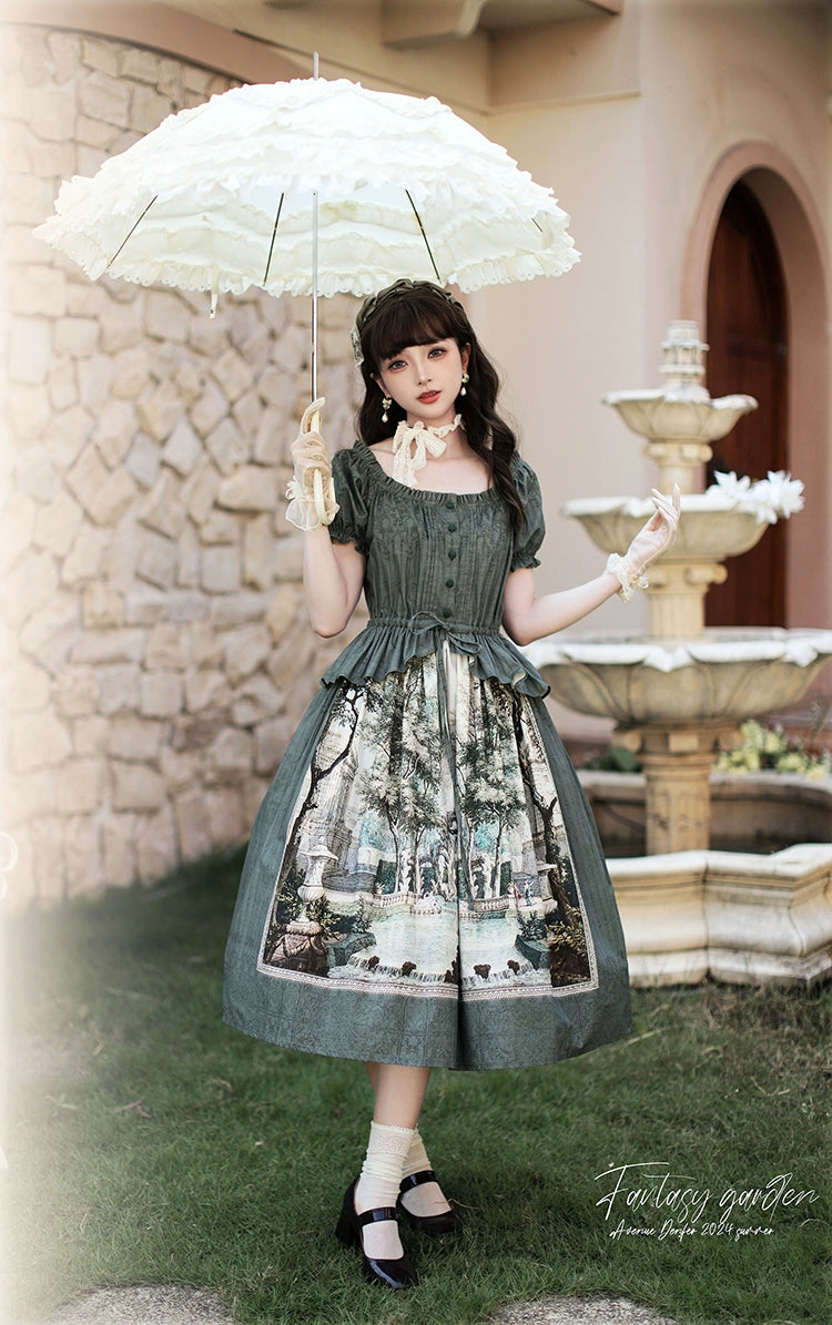 Fantasy Garden プリントワンピース