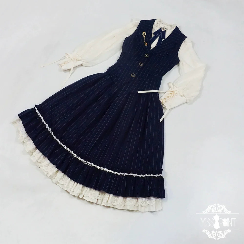 [Pre-order] British Classical Lolita Vertical Striped Vest
