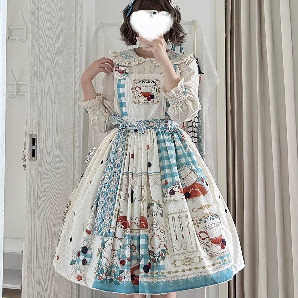 【予約販売】Picnic Tea Party 2wayサロペットスカート