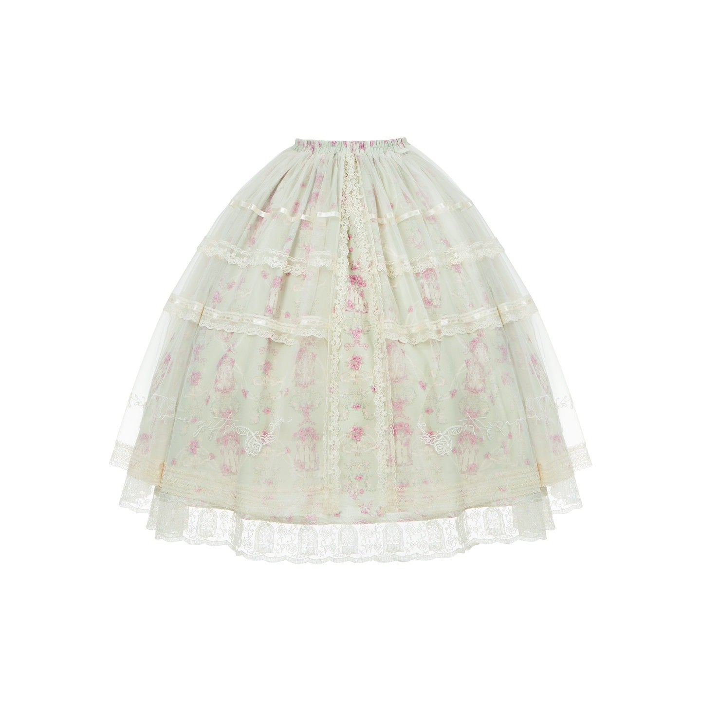【予約販売】風薫る薔薇園 レイヤードスカート