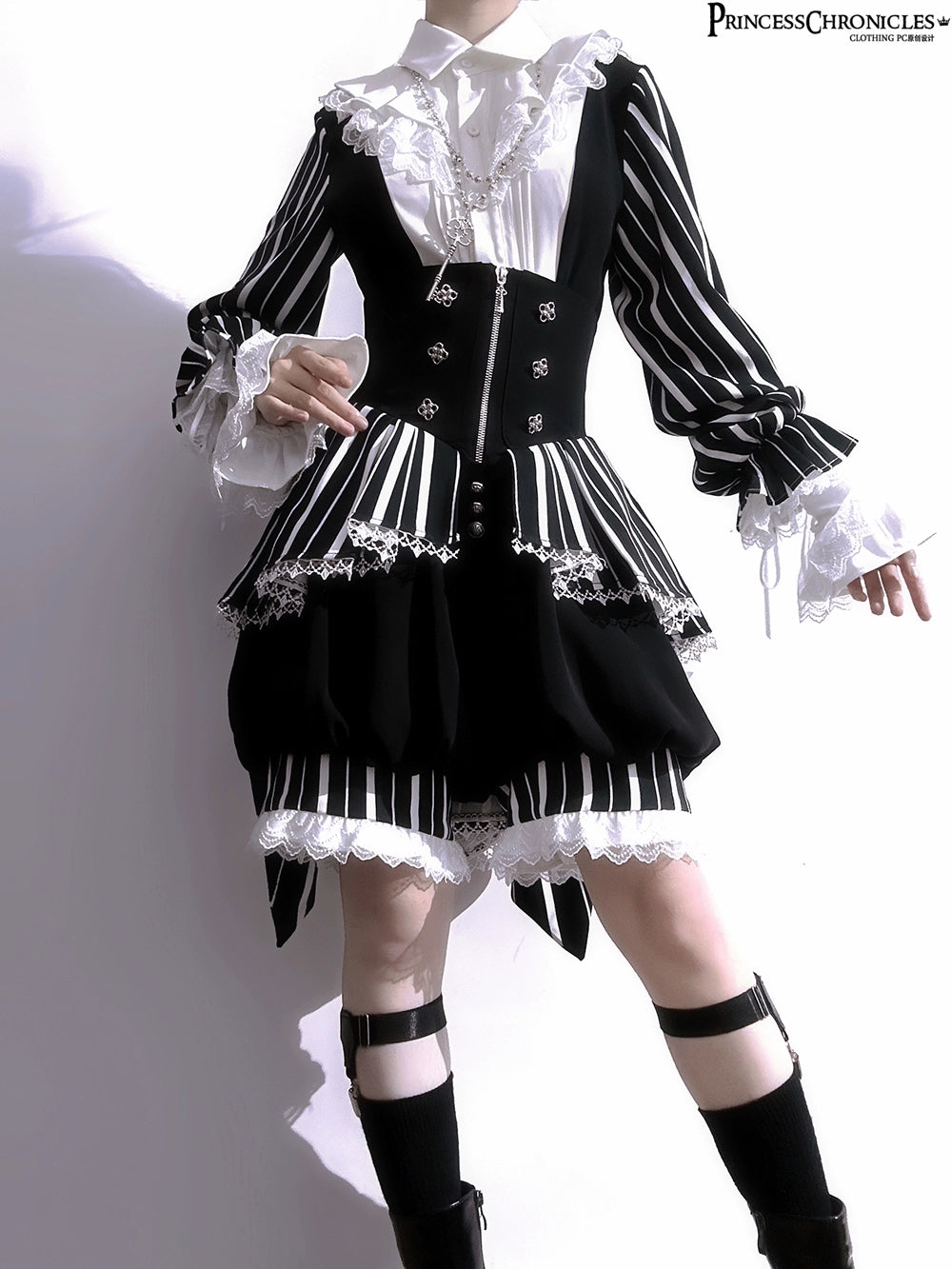 【予約販売】Marvelous Trick 皇子系ストライプショートパンツ