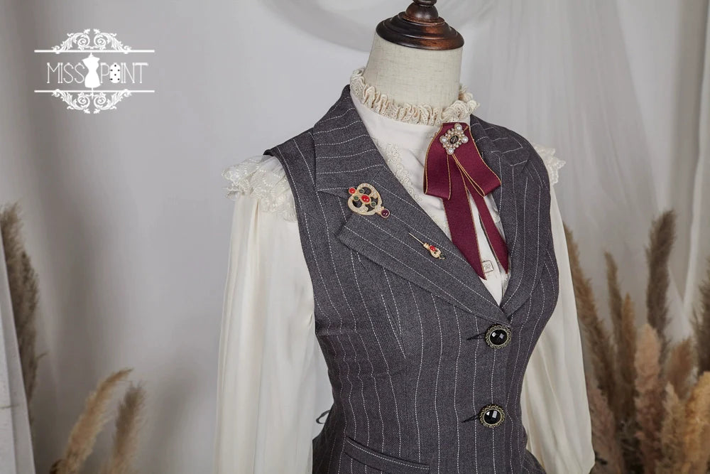 [Pre-order] British Classical Lolita Vertical Striped Vest