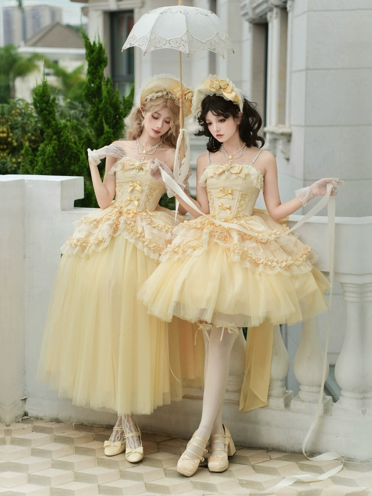 Rose Gold フリルトップスとスカート ロング丈・ショート丈