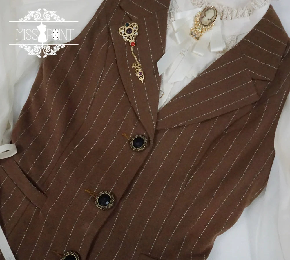 [Pre-order] British Classical Lolita Vertical Striped Vest