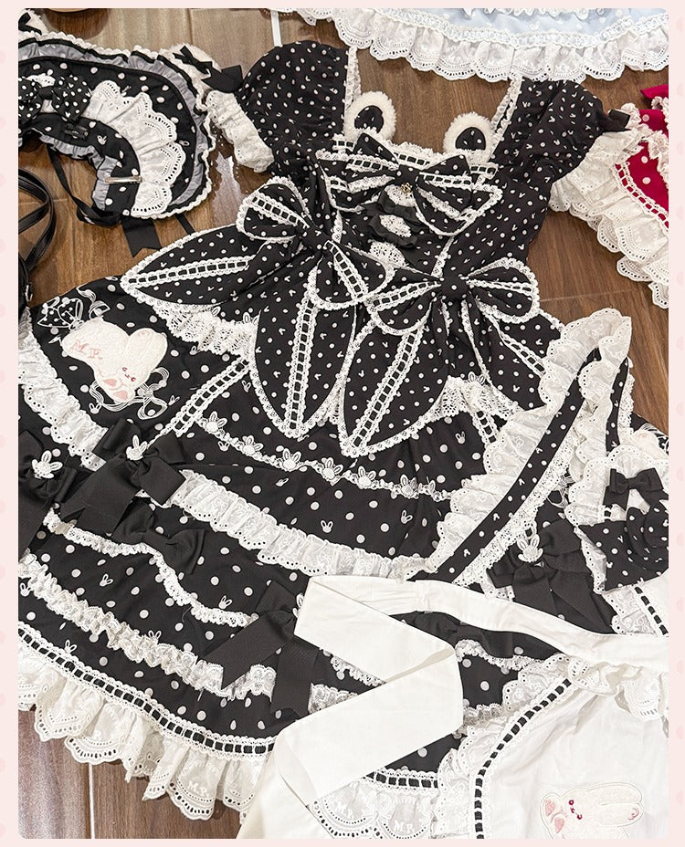 【受注予約6/11まで】Bow Rabbit 水玉ラグジュアリーワンピース