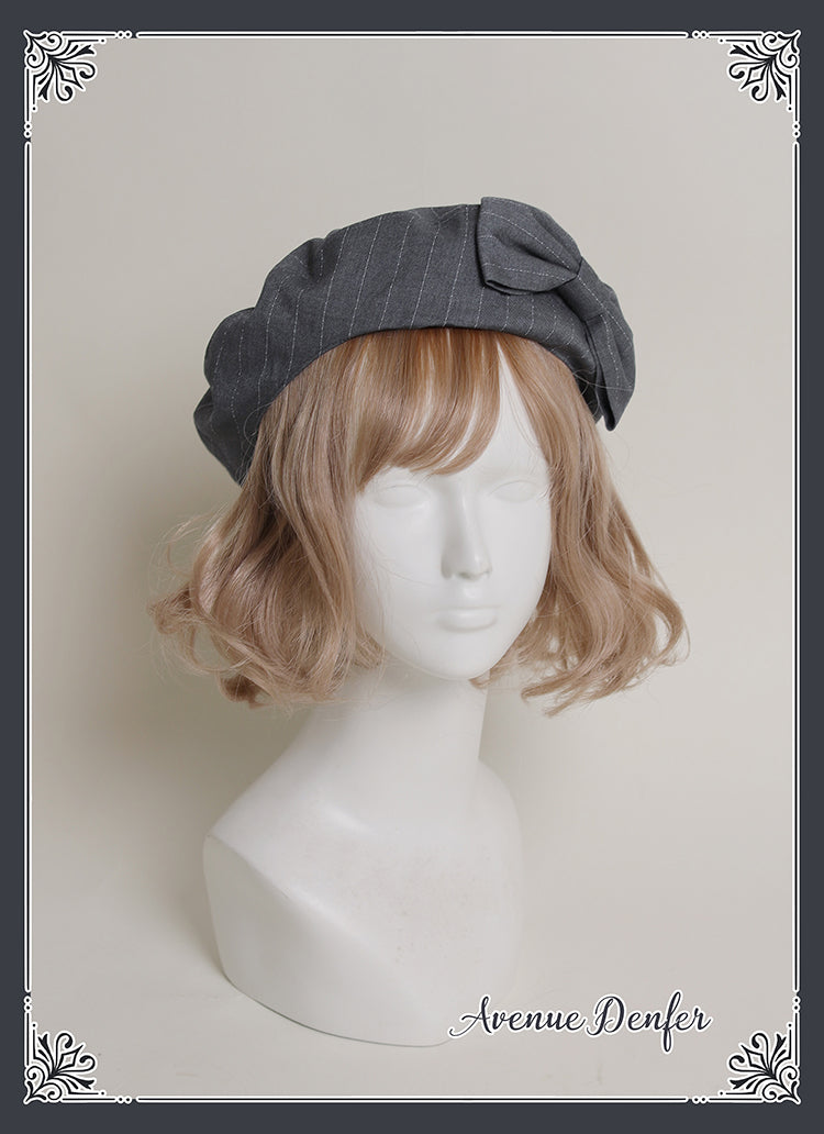 beret with pinstripe ribbon