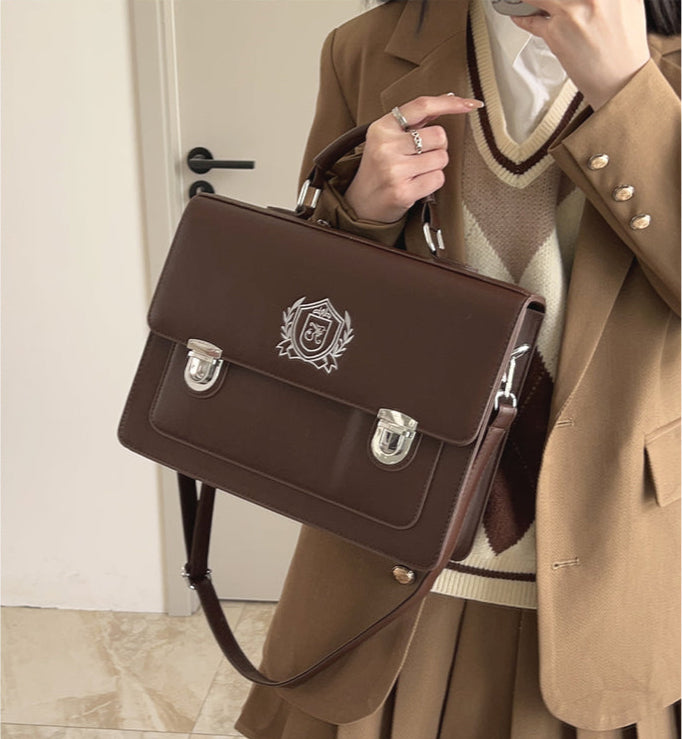 スクール風 ショルダーストラップ付3wayバッグ