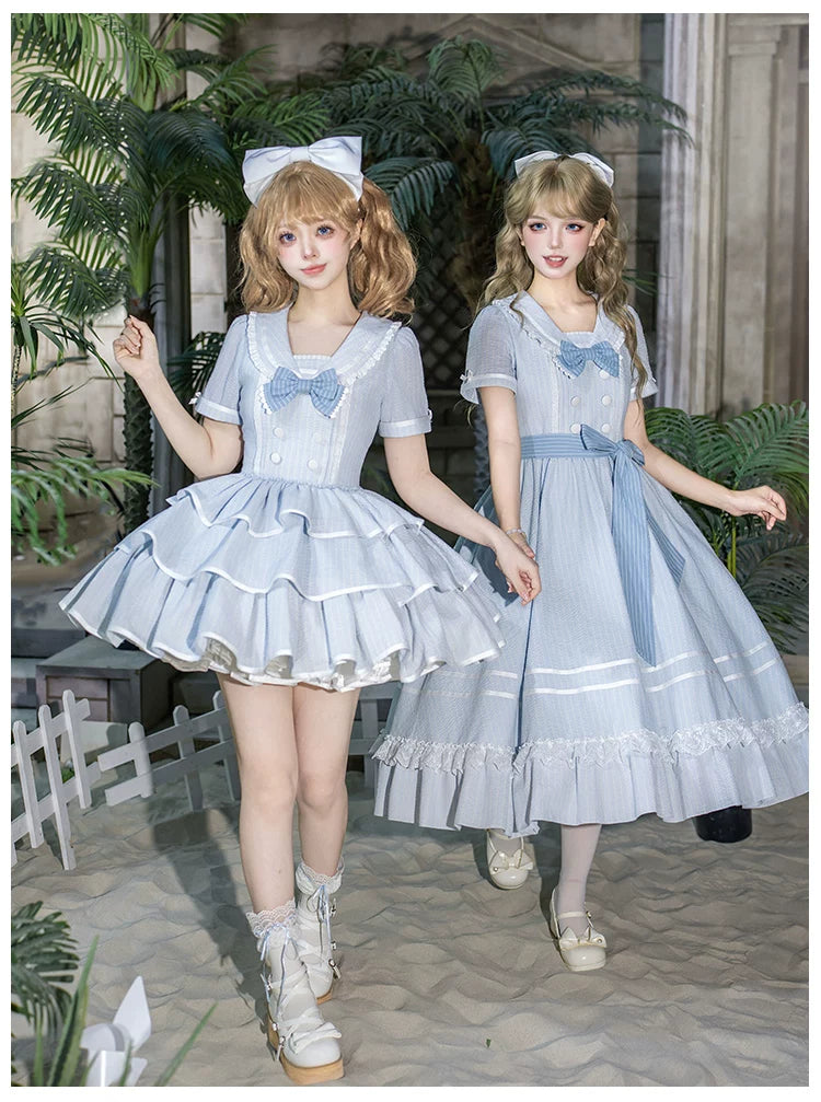 【予約販売】Seven Day Bell マリン風ショート丈ワンピースとエプロン