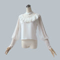 Sheer blouse with Chinese buttons