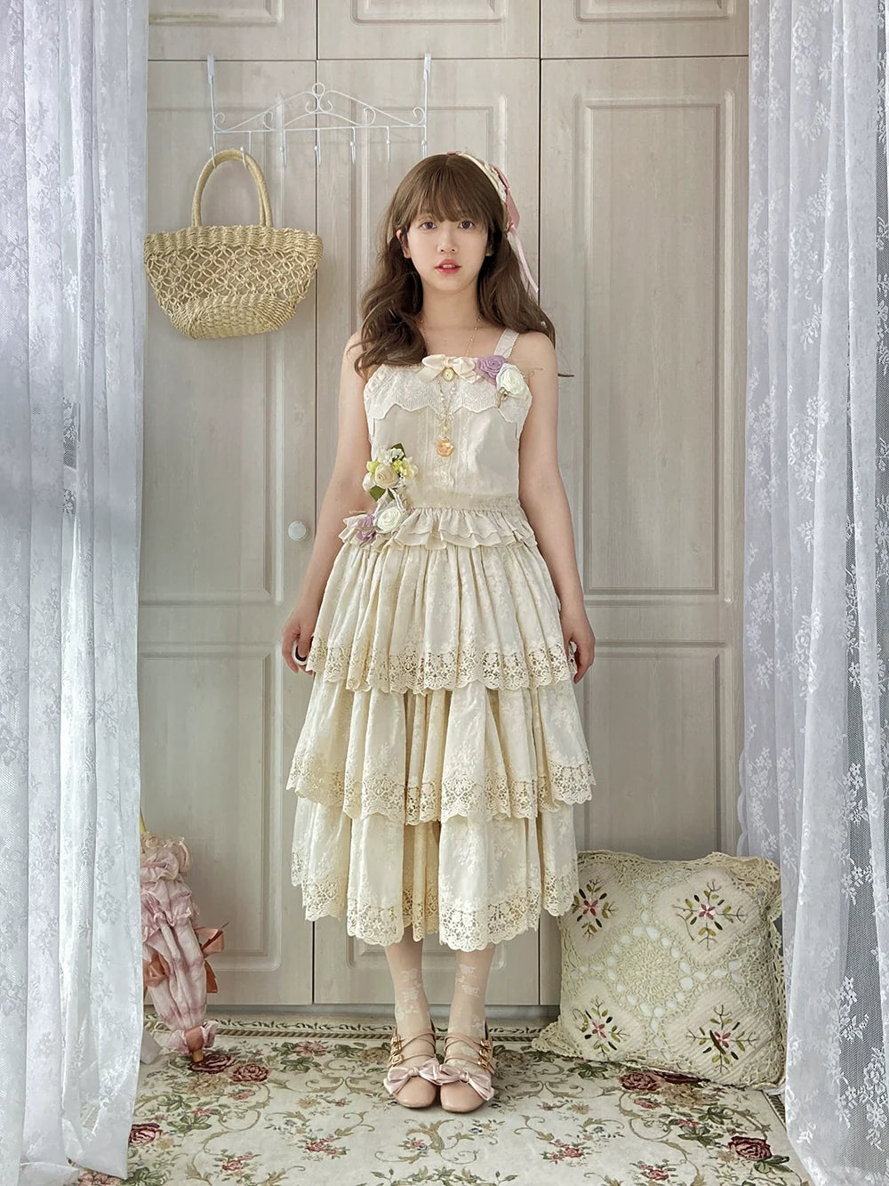 [Sales period ended] Forest Rondo Lace Layer Skirt 3-layer type