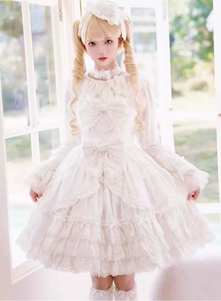[Pre-orders available until 2/16] Pure Love Heart Language Ribbon and Lace Jumper Skirt