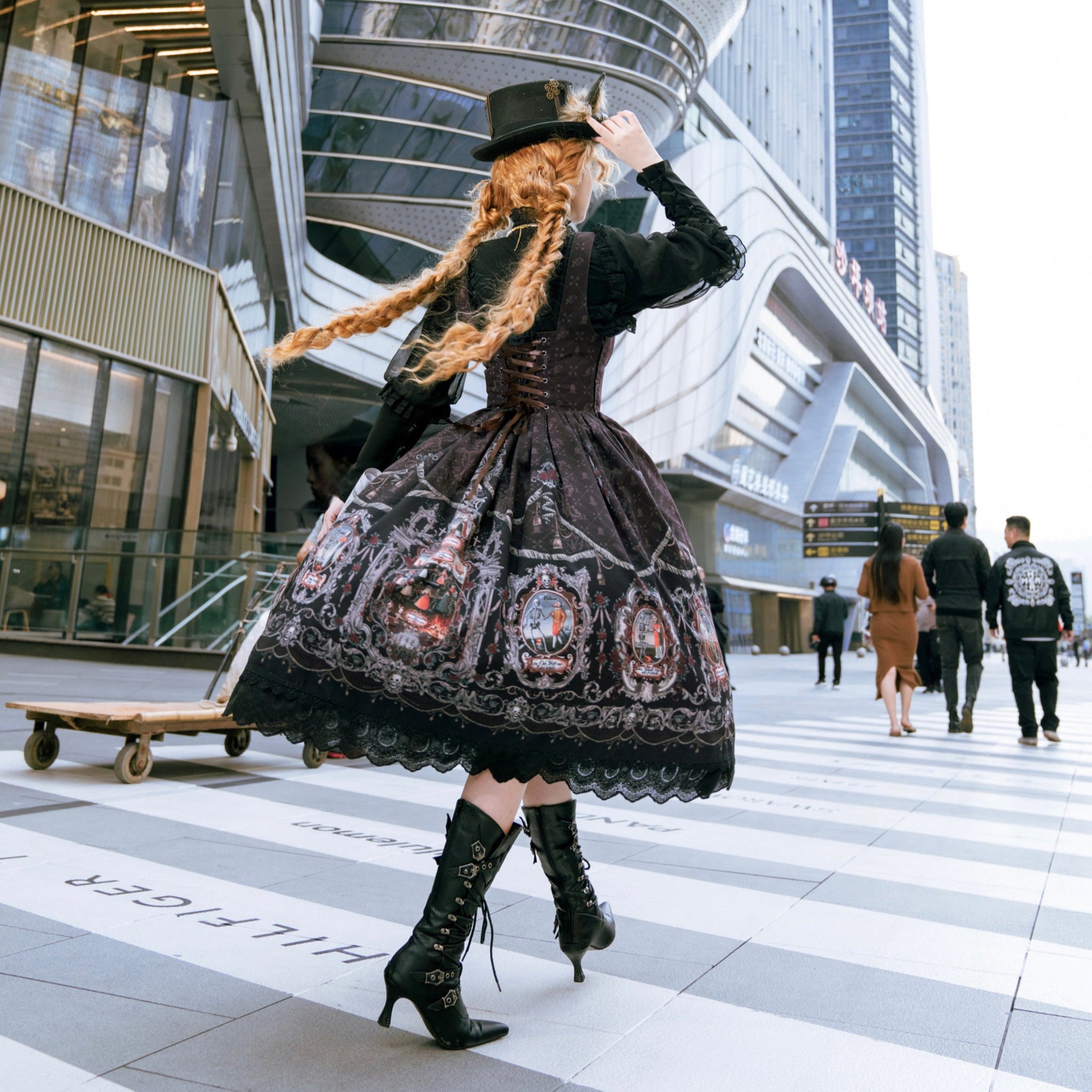 【受注予約4/28まで】Dark Dance ゴスロリジャンパースカート1型・ブラウン